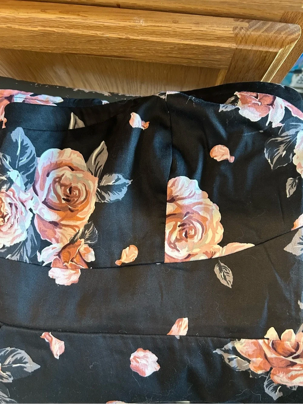 torrid Black Strapless Jumpsuit with Blush Pink Rose Print